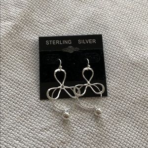 NWT Sterling Silver Flower Statement Earrings